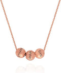 MyNameNecklace Personalized The Balance Charm Necklace with Custom Engraved Beads - Cable/Link Chain - Dainty Gift for Mom, Her - Jewelry for Christmas