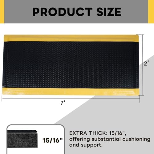 Nisorpa Anti Fatigue Mats Industrial 2' x 7' Ergonomic Standing Mat 15/16" - Image 3