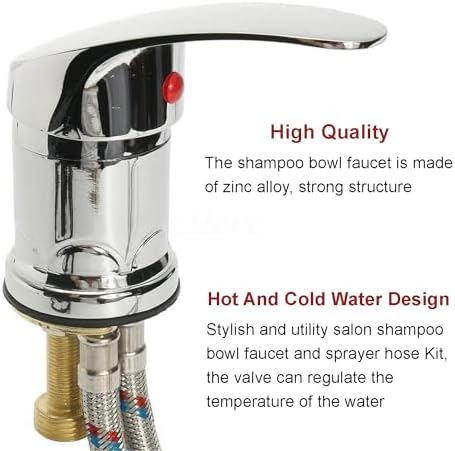 Basin Faucet Shower Head Wash Hair Tap Mixing Valve, Brass Salon Shampoo Bowl - Image 5