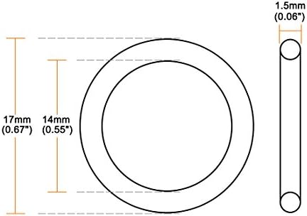 uxcell 50pcs 17x14x1.5mm Nitrile Rubber O-Rings Metric Sealing Gasket - Image 3