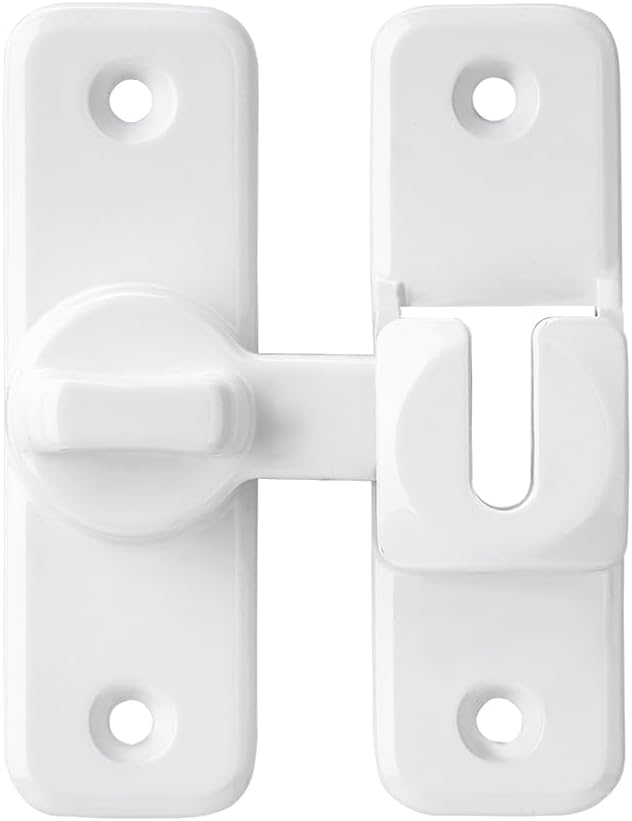 White 90/180 Degree Flip Latch, Zinc Alloy Barn Door Latch | Right Angle Door - Image 7