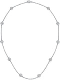 Vintage Collarbone Necklace with VVS1 D-color Round-cut Diamond, Great Gift for Girlfriend, Choice for Special Occasions or Romantic Evenings Out,Chain Length: 15.75 Inch