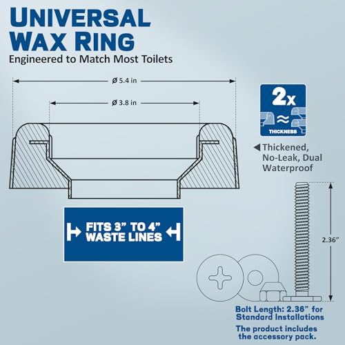 NEEXAN Toilet Wax Ring Kit, Extra-Thick, 3 and 4 Inch Pipes, 1 Pack - Image 4