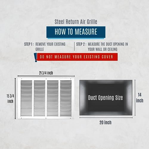 Fits 20x14 Duct Opening | Steel Return Air Grille by Handua | Vent Cover Grill - Image 2