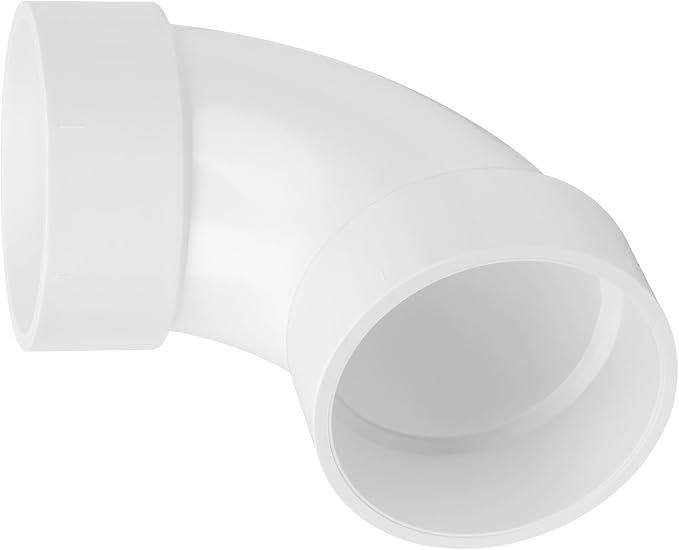 4" PVC DWV Sanitary 90-Degree Elbow White SCH40 4" PVC DWV 90° Elbow Pipe - Image 5