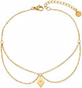 Anklets for Women Dainty CZ Ankle Bracelet 18K Gold Plated Waterproof Boho Dot Star Moon Daisy Ocean Beaded Anklet Trendy Foot Jewelry