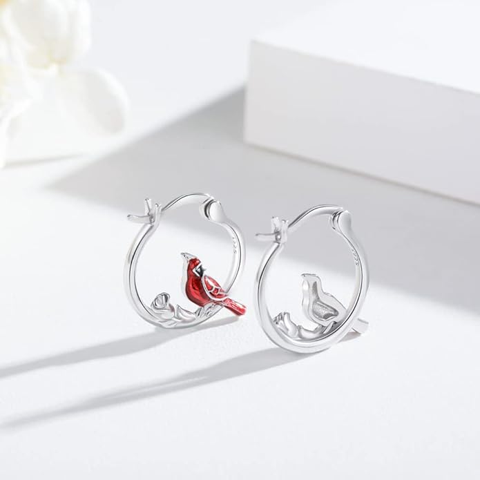 JUSTKIDSTOY Hypoallergenic Panda/Unicorn/Hummingbird/Dolphin Hoop Earrings for Women 925 Sterling Silver Animal Huggie Hoop Earrings Jewelry Gifts for Sensitive Ears