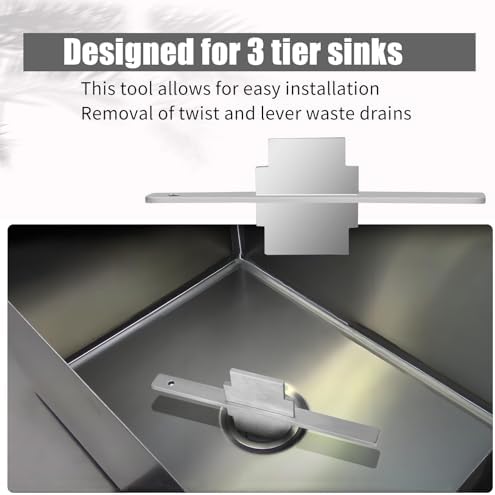 Waste Drain Tool for 3 Tier Sink in Commercial Kitchens（Stainless Steel) - Image 3