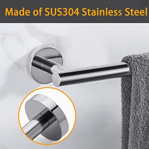 Towel Bar for Bathroom Polished Chrome, 33Inch Towel Rack Wall Mounted - Image 3