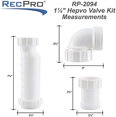 RecPro 1-1/4" Waterless RV P-Trap | Self-Sealing HepvO Waste Valve - Image 4