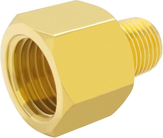 Hooshing 2PCS Brass Pipe Fitting 1/4" NPT Male to 1/2" NPT Female Reducer - Image 5