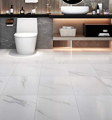 Livelynine White Peel and Stick Floor Tile 16pcs 12X12 Inch Stick on Floor - Image 2
