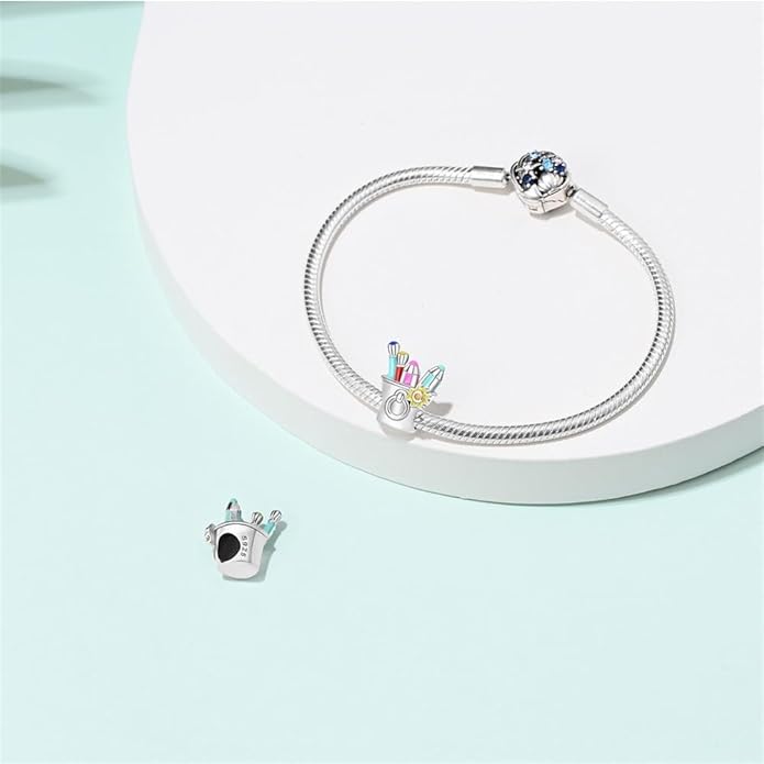 LIGHTDOG 925 Sterling Silver Charm fits Pandora Charm Bracelet Necklaces Pendant Bead Charms Jewelry Gift for Women Family Friends