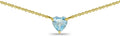 Birthstone Necklace for Women - Genuine or Synthetic Gemstone, 7mm Heart Solitaire, Short Dainty Layered Choker, Silver