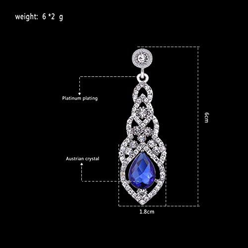 mecresh Women's Alloy Teardrop Crystal Chandelier Dangle Earrings