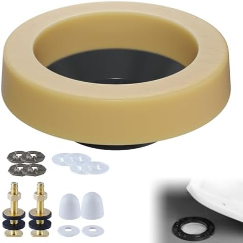 Hibbent Extra Thick Toilet Wax Ring Replacement Kit, Toilet Bolt Covers by Hibbent
