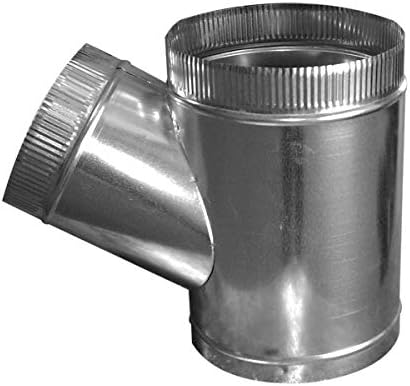8" x 8" x 6" T-Wye HVAC Duct Fitting, 26 Gauge Galvanized Steel Round Duct by DuctOutlet