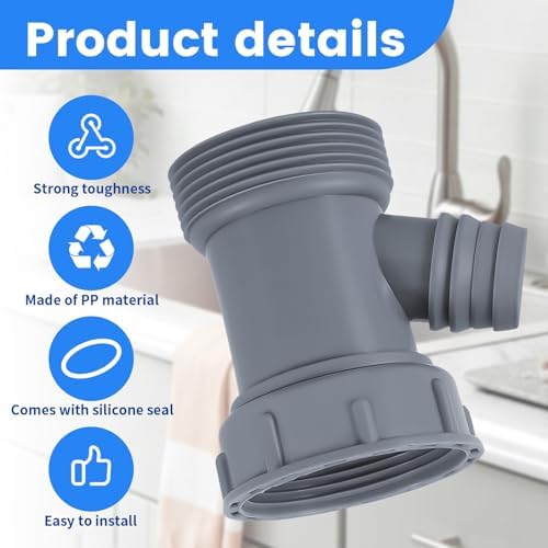 Dishwasher Drain Hose Adapter – Universal Sink Hose Adapter, Fits 1-1/2" & - Image 5