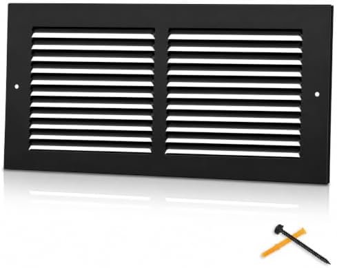 14x6 Black Steel Return Air Grille, Fits 14"W x 6"H Duct Opening by SmartSolutionsforHome