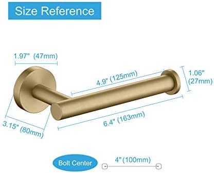 TASTOS Brushed Gold Toilet Paper Holder SUS304 Stainless Steel, Modern Round - Image 4