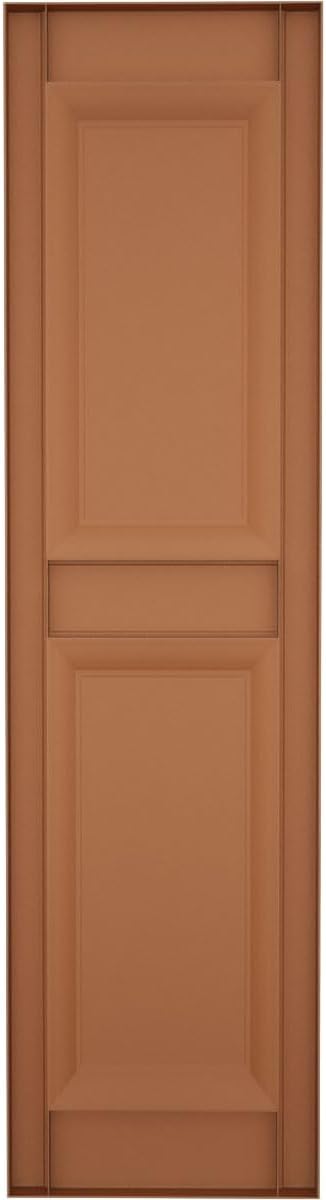14 3/4"W x 39"H Lifetime Vinyl, Standard Two Equal Panels, Raised Panel Shutters - Image 5