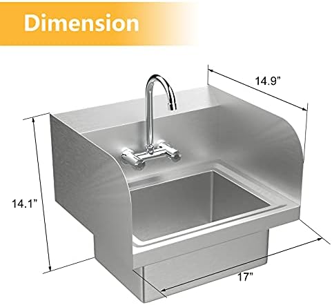 Bonnlo Upgraded Commercial Hand Wash Stainless Steel Prep/Bar Sink - Image 4