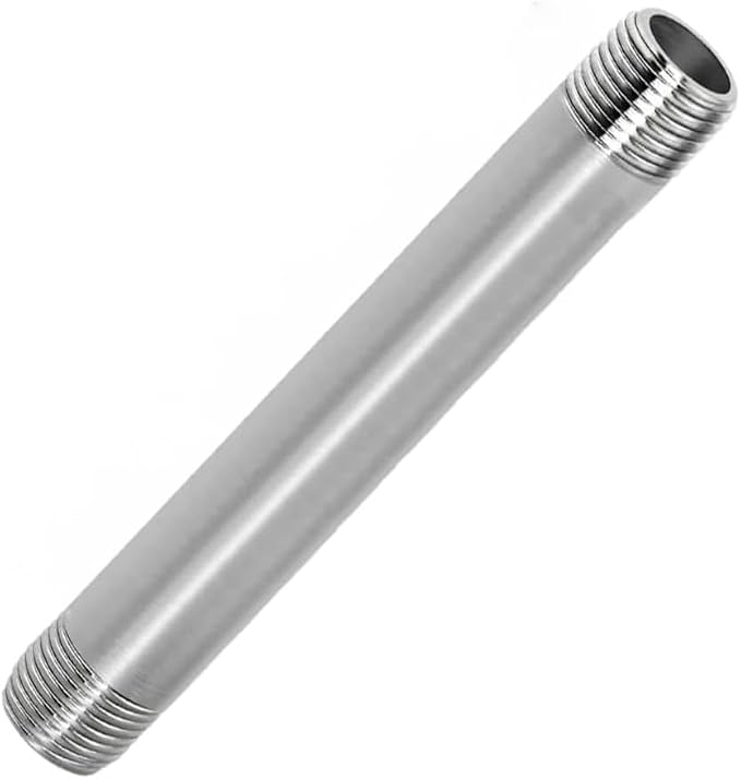 Stainless Steel Nipple Pipe Fitting 1/4" NPT X 1/4" NPT Male Thread Cast Pipe by Fitvell