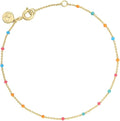 gorjana - Capri Bracelet 7 inches - 18k Gold-Plated - Vibrant Color Options - Hand-Painted Enamel Beads- Adjustable Fit - Versatile Layering, Spring Ring Closure