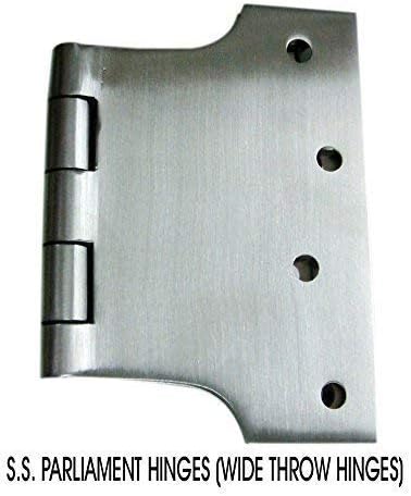 SSISKCON 4 inch x 4 inch Parliament Door Hinge Wide Stainless Steel - Image 8