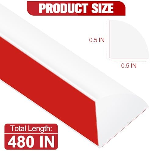 ToLanbbt Flexible Quarter Round Molding, 480 Inch Peel and Stick Rubber Trim - Image 2