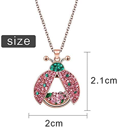 Superchic Ladybug Pendant Necklace Cute Cubic Zirconia with floating Crystals for Women Halloween Party Birthday Gifts