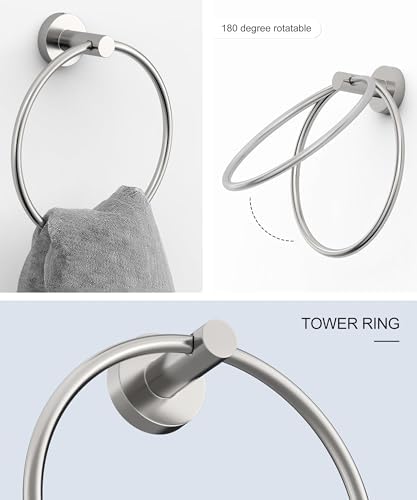 Brushed Nickel Bathroom Hardware Accessories Set 5 Pcs - Image 3