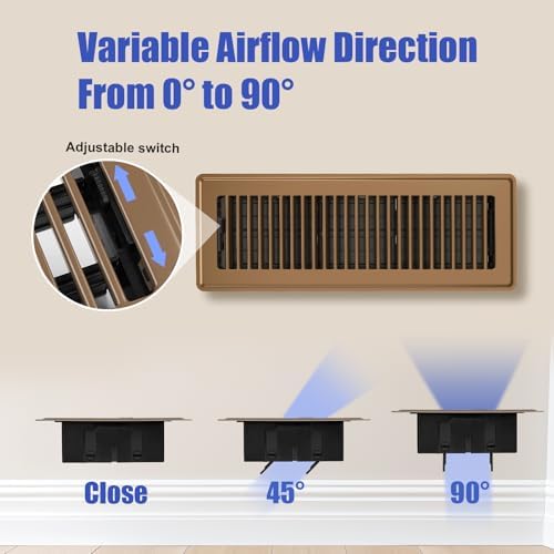 4x14 Floor Register, 4 Pack Brown Vent Covers - Image 4