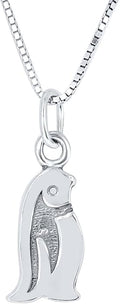 Bird Pendant Necklace for Women 14K White Gold Plated over 925 Sterling Silver Delicate Parrot Pendant with 18" Gold Plated Rope Chain, Best Anniversary Birthday Wedding Engagement Gift Jewelry