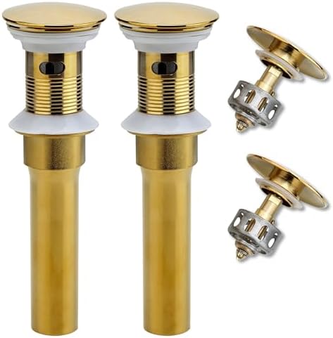 Rockgoya Bathroom Sink Drain, 2 Pack Gold Drain Stopper Bathroom Sink by Rockgoya