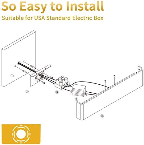 Aipsun 30W/32.6in Modern Black Vanity Light Indoor Modern Rectangular LED Wall - Image 7