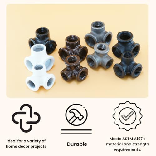 3/4" 3-WAY ELBOW Industrial Threaded Black Iron Pipe Fittings; Black Satin - Image 4