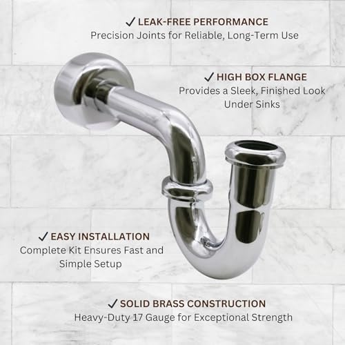 Westbrass D401-1-05 1-1/4" 17 ga. Brass P-Trap - Image 5