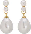 Pearl Clip on Earrings for Women Drop Clip Earrings for Women Gold Plated White Imitation Pearl Earrings Fashion