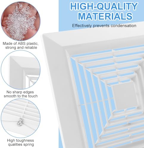 Bathroom Vent Cover, 9.65"x9.65" Bathroom Exhaust Fan Cover - Image 3