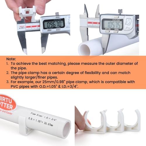 U-Shaped PVC Pipe Clamps Hanger White 32mm/1.26" - Image 4