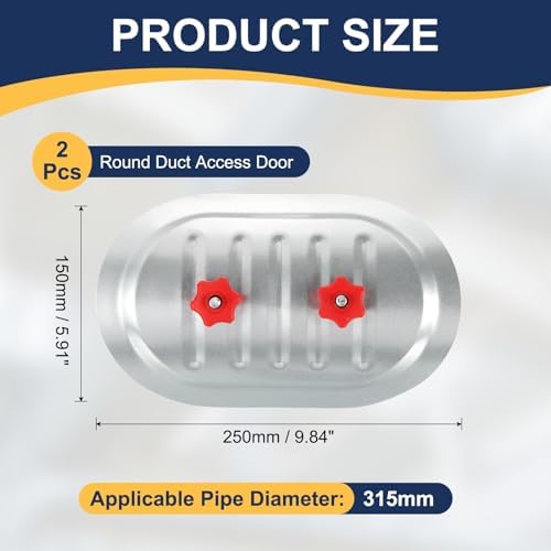 PATIKIL 2Pcs 12" Round Duct Access Door, Duct Maintenance Access Door - Image 2