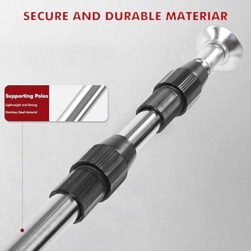Pssopp Telescoping Dust Barrier Pole Kit, Aluminum Alloy Poles Zipper Entry - Image 5
