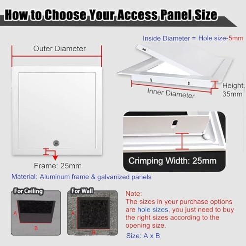 Gray Aluminum Access Door 12x18in Concealed Inspection Panel - Image 2