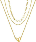 Evabelle Gold Layered Necklace for Women Trendy Jewelry 14K Real Gold Plated Chunky Chain Stackable Necklaces Dainty Choker Necklaces Rectangle Square Pendant