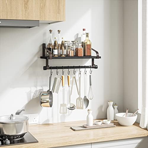 Love-KANKEI 17.3" Floating Wall Shelf Wood/Bracket, Coffee Bar - Image 5