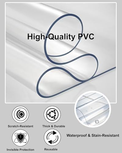 【16 Anti-Slip Stickers Included】2'×3' Clear Plastic Floor Runner, Waterproof - Image 2