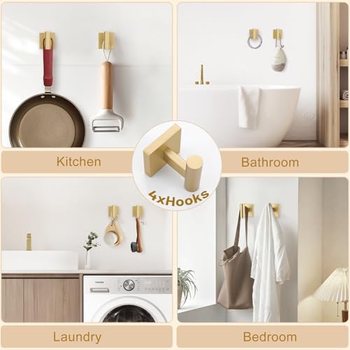 Lairuier 10-Piece Brushed Gold Bathroom Accessories, Towel Bar Set - Image 5