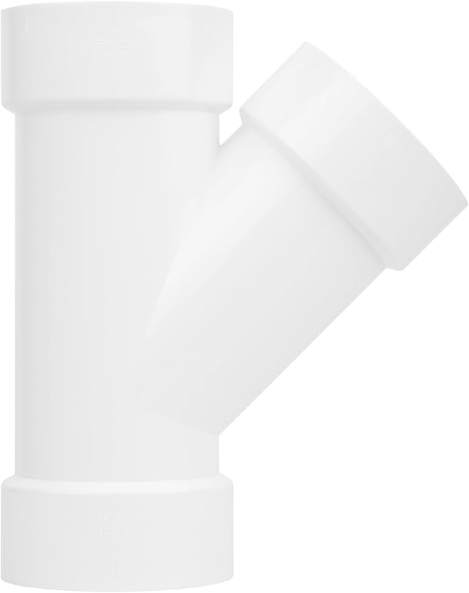 3" PVC 45 Degree Wye DWV Pipe Fittings SCH40 PVC DWV Sanitary Y-TEE Pipe by Lswteiz