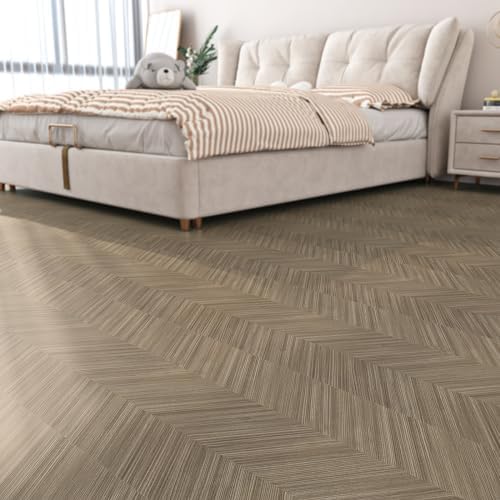 Livelynine 15.8x197 Inch Chevron Wood Floor Contact Paper Waterproof Linoleum - Image 2